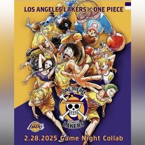 LA Lakers x One Piece Anime Poster